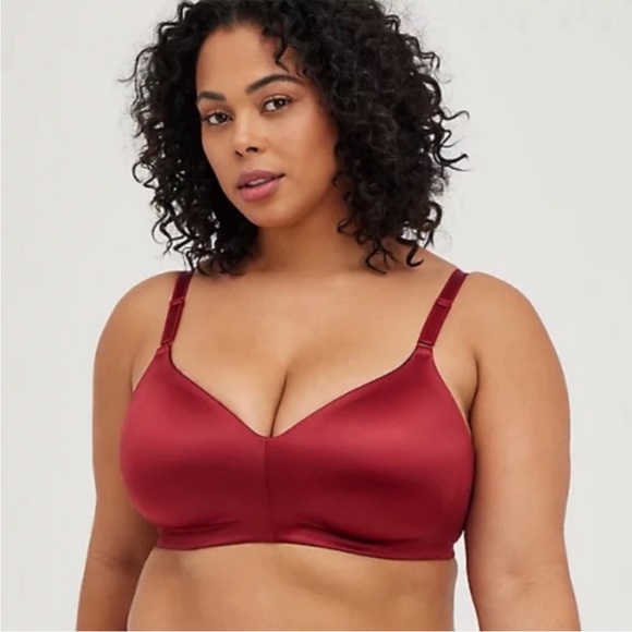 Torrid 40H Wirefree Red Padded Back Smoothing Bra NWT - Picture 7 of 7